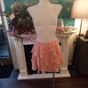 Tularosa Pink and White polkadot ruffle skirt NWT Medium.